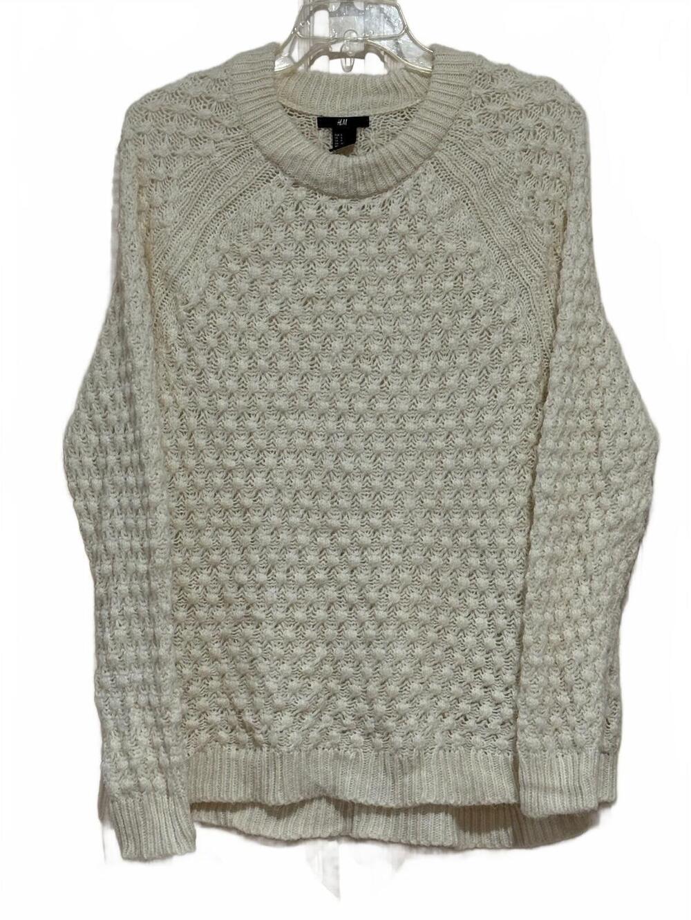 H&M Cream Textured Knit Sweater Size Small